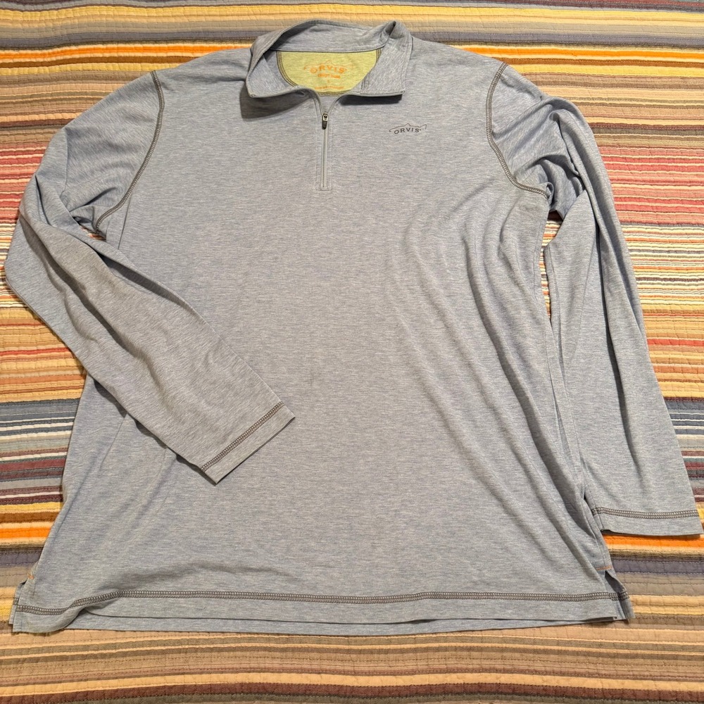 Orvis Trout Bum Quarter Zip Pullover Long Sleeve Shirt Men's‎ Size Large